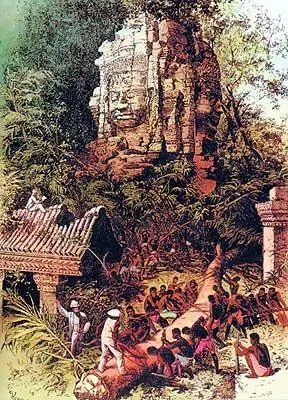 Старинный рисунок показывающий расчистку в 1880 году храма Большого Пора - фото 304