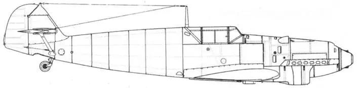 Bf109B2 средних серий Bf109В2первых серий Вариант капота - фото 94