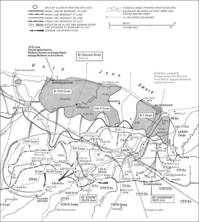 The Battle for Caen 6 June24 July 1944 Containing Epson 2429 June 1944 - фото 3