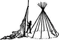 3rd set up tenth pole with teepee cover fastened to it by lash rope Ye swing - фото 89