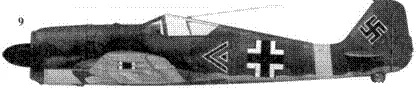 9 Fw 190A5 черный двойной шеврон майор Эрих Ляйе Leie командир IJG - фото 18