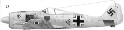 25 Fw 190A4 черный двойной шеврон капитан Ганс Филипп Philipp командир - фото 49