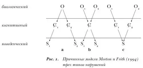 Рис 1 Причинные модели Morton и Frith 1994 трех типов нарушений На - фото 1
