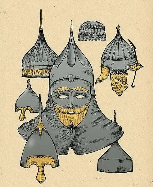 Русские шлемы И Сакуров Шлемы были остроконечными иногда их и нагрудники - фото 146