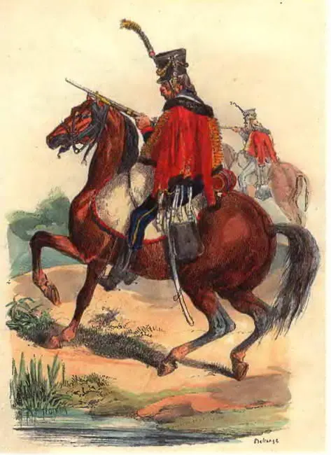 Гусар наполеоновской армии 1809 г Литография 1843 г ФВ Ростопчин - фото 78