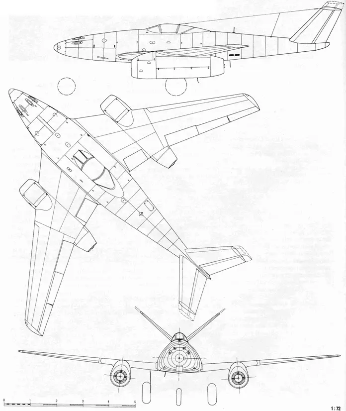 Me 262 HG II с двигателями HeS 011A с Vобразным оперением Me 262 HG III с - фото 33