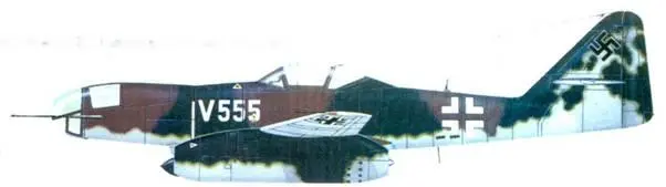 Перекрашенный Me262 A2аU2 Лехфельд апрельмай 1945 года МЕ262 ALB - фото 71