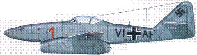 Me 262S1 VIAF Аугсбург 1944 г Me 262A1a экспериментальная машина - фото 108