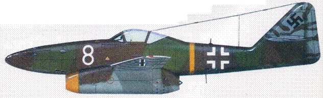 Me 262А1а майора Вальтера Новотны сентябрь 1944 г Me 262A1a из отряда - фото 111