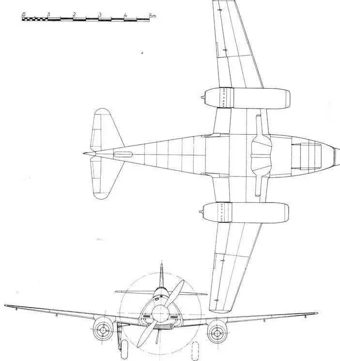 Me 262V1 с двигателями BMW P3302 и Jumo 21OG Me 262V1 с зашитой задней - фото 37