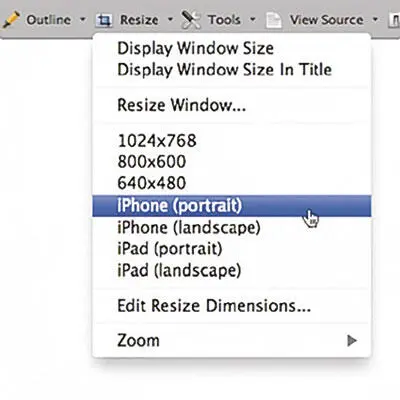 Рис 55Меню Resize в Web Developer Toolbar позволяет изучить содержимое в - фото 86