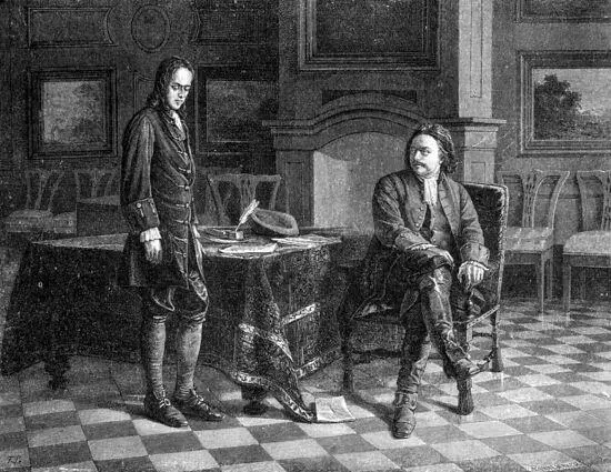 Петр I и царевич Алексей Гравюра с картины Н Н Ге XIX в Именно тогда у - фото 3