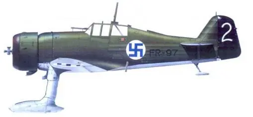 Фоккер DXXI 1го лейтенанта Йорма Сарванто декабрь 1939 г Фоккер DXXI - фото 129
