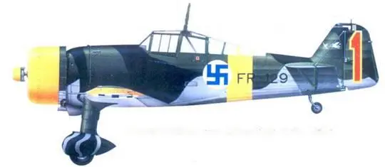 Фоккер DXXI капитана Вейкко Кару ноябрь 1941 г Фиат G50 уоррентофицера - фото 138