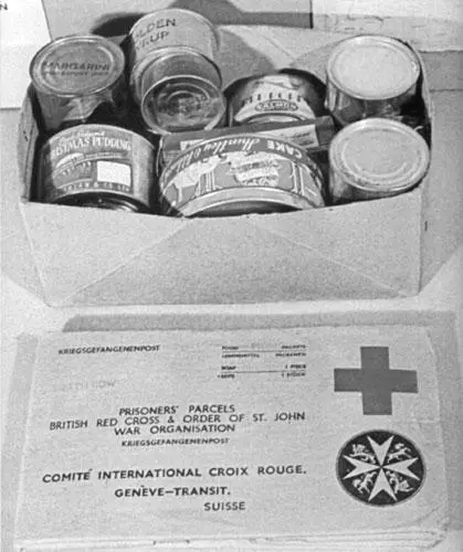 A Red Cross parcel issued to prisoners of war Piles of food packages at the - фото 19