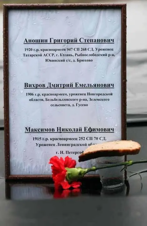Табличка с именами найденных солдат Корчмино 17 октября 2009 года - фото 38