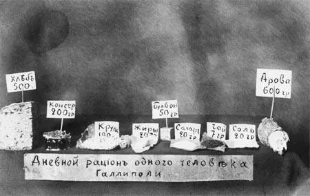 Дневной рацион одного человека в Галлиполи Мало хлеба Когда его режут на - фото 2