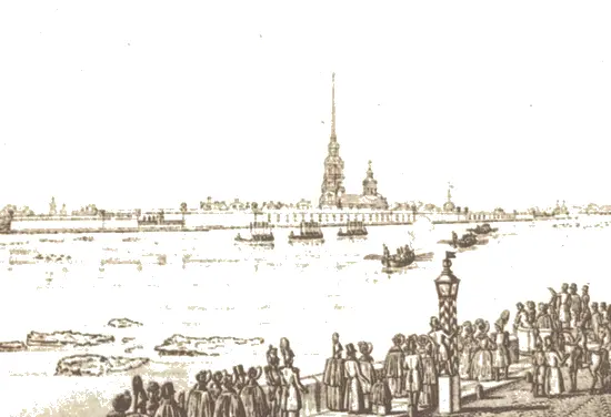 Весна на Неве Гравюра Л Тюмлинга 1830е годы Надежда на протекцию лопнула - фото 6
