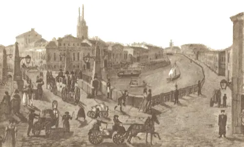 Красный мост через Мойку Акварель неизвестного художника 1820е годы - фото 10