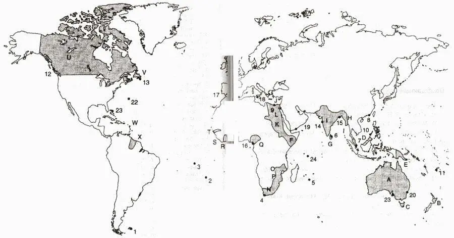 Главные морские базы 1 Фолклендские острова 2 Остров Святой Елены 3 Остров - фото 29