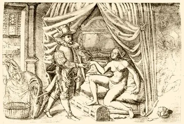 Немецкая сатирическая гравюра на пояс целомудрия XVI I в Решающим для - фото 31