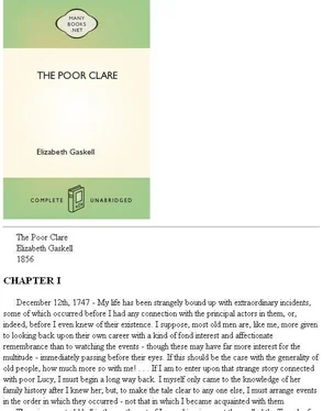 Elizabeth Gaskell The Poor Clare обложка книги