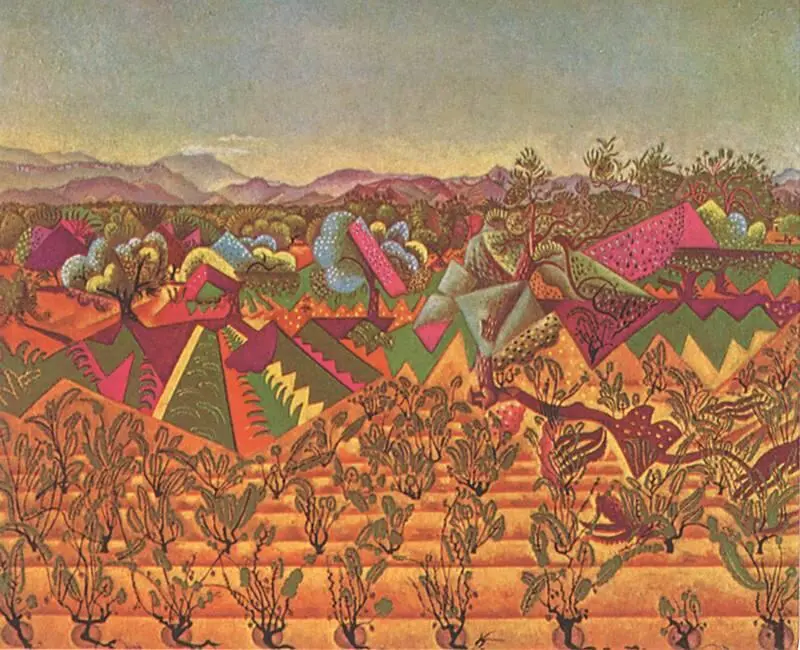 Х Миро Монруа виноградники и оливковые деревья в дождливую погоду 1919 - фото 186