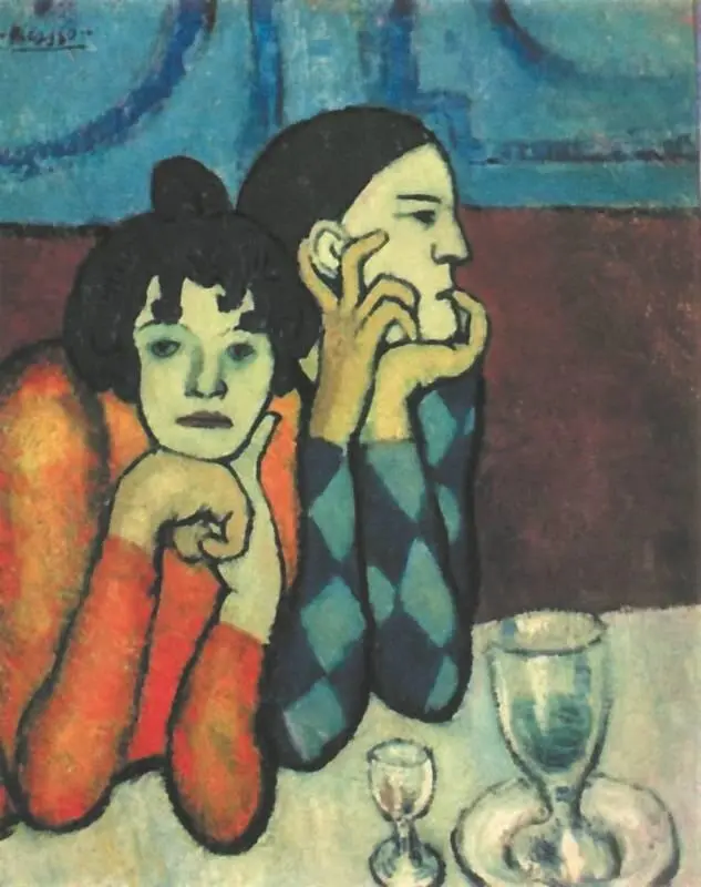 П Пикассо Арлекин и его подружка Странствующие гимнасты 1901 год ГМИИ - фото 218