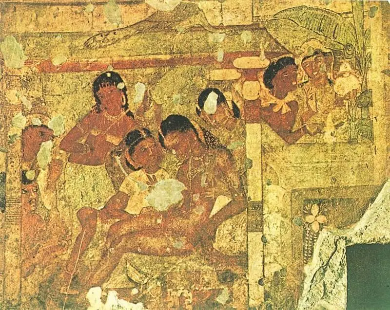 Смерть Сундари жены раджи Нанды пещера 16 Аджанта Раджа выезжает - фото 21