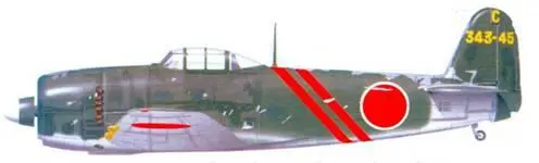 N1K2J ШинденКай 21 лейтенанта Такаши Ошибучи апрель 1945 г JN1S - фото 178