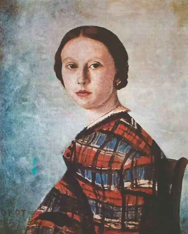 К Коро Девушка в клетчатом платье 1850 частное собрание НьюЙорк - фото 142