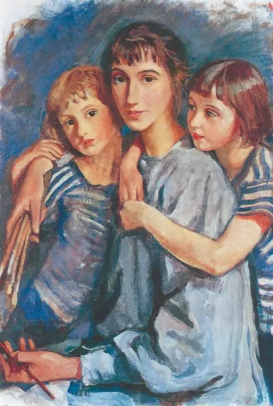 З Е Серебрякова Автопортрет с дочерьми 1921 Историкохудожественный - фото 231