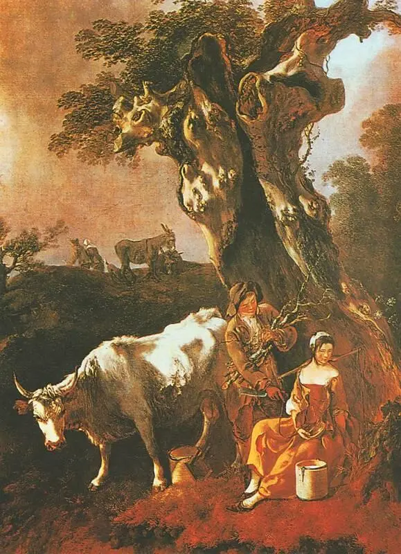 Т Гейнсборо Дровосек ухаживающий за пастушкой Фрагмент 1755 собрание - фото 48