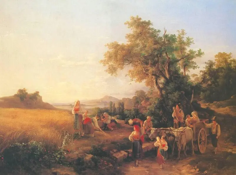 К Марко Старший Итальянский пейзаж со сценой жатвы 18481855 Венгерская - фото 66