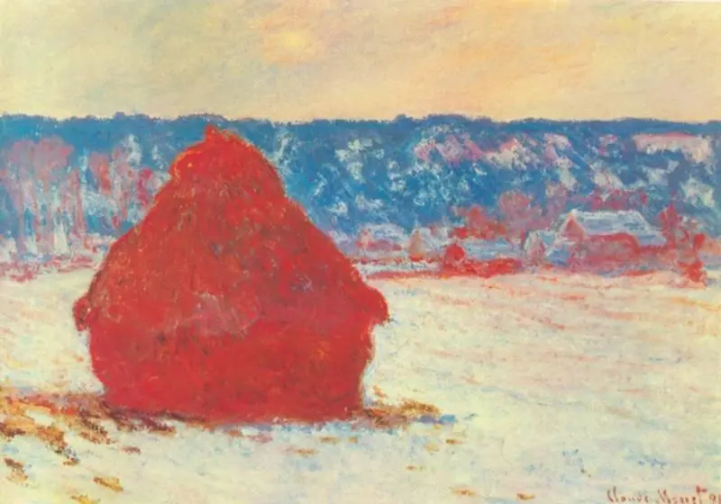К Моне Стог сена в снегу Хмурый день 1891 Художественный институт - фото 89
