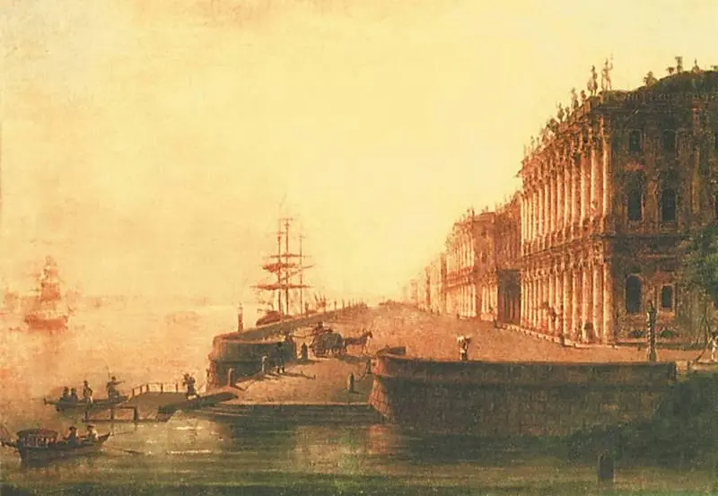 М Н Воробьев Вид Дворцовой набережной в СанктПетербурге Третьяковская - фото 142