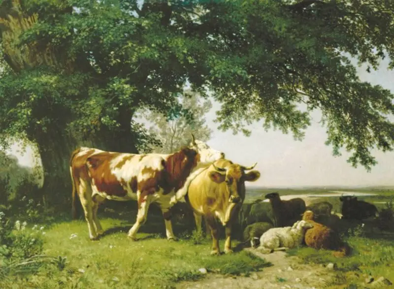 И И Шишкин Стадо под деревьями 1864 Третьяковская галерея Москва В - фото 156