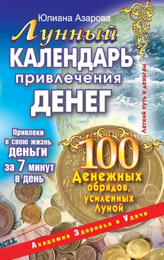 Юлиана Азарова Лунный календарь привлечения денег. 100 денежных обрядов, усиленных Луной обложка книги