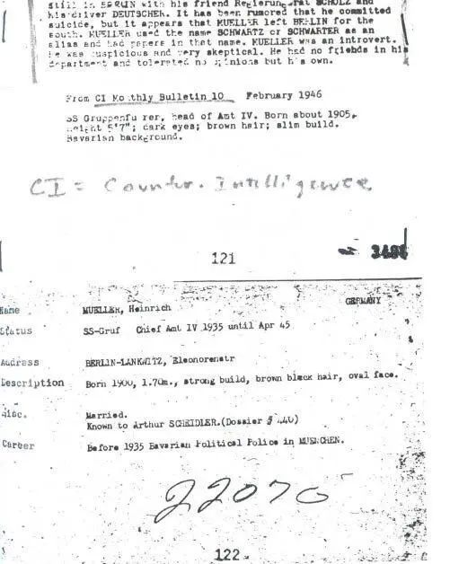 Документ 122 исправляет ошибку в дате рождения Мюллера Автограф Ганса - фото 32