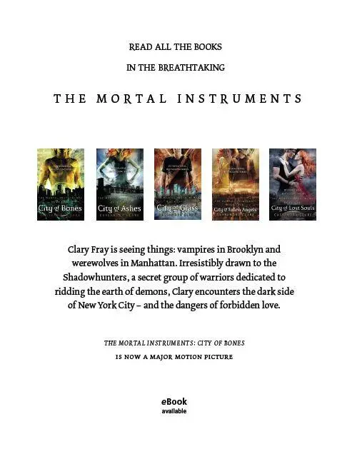 CASSANDRA CLARE is the author of the New York Times USA Today Wall Street - фото 17