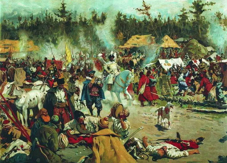 В Смутное время Лагерь Лжедмитрия II в Тушино Художник СВ Иванов Защита - фото 10