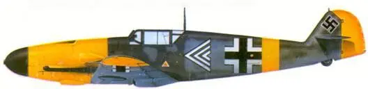Bf 109F2 майора Гюнтера Лютцова Хостинне июнь 1941 г Bf 109G2 майора - фото 156