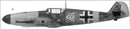1 Bf109F2 белый тройной шеврон командира JG3 майора Гюптера Лютцова - фото 16