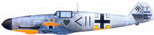 Bf 109F2 гауптмана Ганса Филиппа Сиверская март 1942 г Bf 109F - фото 188