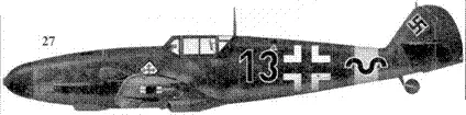 27 Bf 109G2 черный 13 стаффелькапитана 8JG52 оберлейтенанта Гюнтера - фото 87