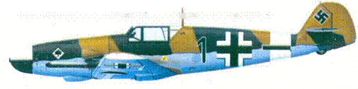 Bf109F4Z гауптмана Карла Брэндла Сицилия февраль 1942 г Bf109F4 - фото 100