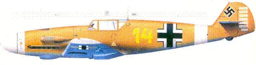Bf109F4Trop лейтенанта Ганса Иоахима Марселя Ливия май 1942 г - фото 122