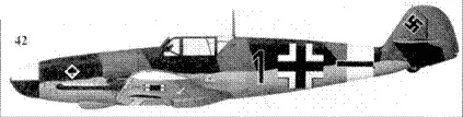 42 Bf109F4Z черная 1 командира 5JG53 гауптмана Карла Брэндла Комизо - фото 139