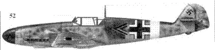 52 Bf109F4 черный двойной шеврон командира IJG77 лейтенанта - фото 165