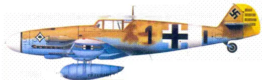 Bf109G4Z Trop оберлейтеианта Франца Шиесса Ливия июнь 1942 г - фото 203